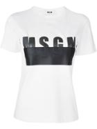 Msgm Logo Print T-shirt, Women's, Size: S, White, Cotton