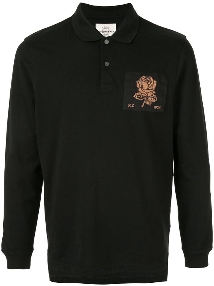 Kent & Curwen Flower-patch Polo Shirt - Black