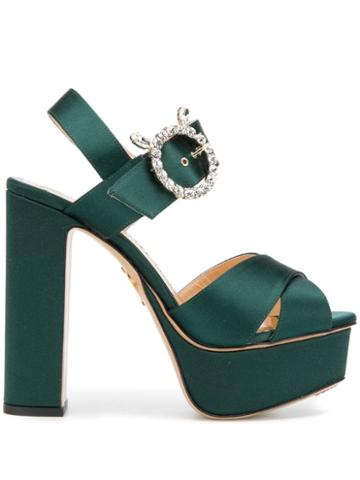 Charlotte Olympia Bejeweled Aristocrat Sandals - Green