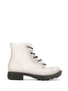 À La Garçonne À La Garçonne + Melissa Combat Boots - Neutrals