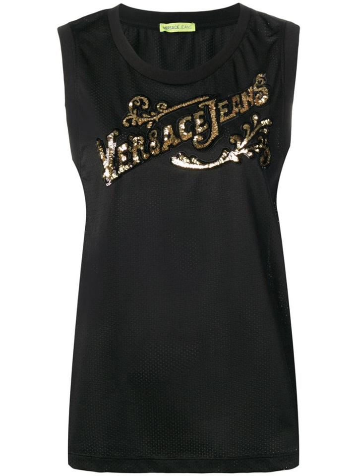 Versace Jeans Logo Vest Top - Black