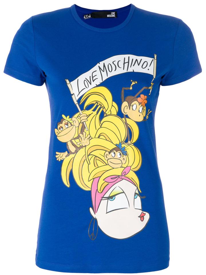 Love Moschino Bananas T-shirt - Blue