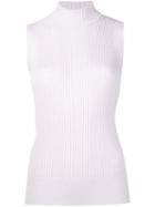 Maison Margiela Ribbed Turtleneck Top, Women's, Size: Medium, Pink/purple, Wool