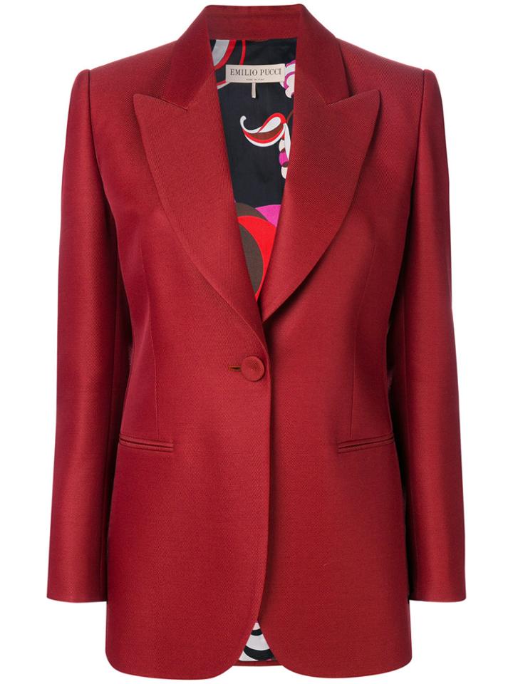 Emilio Pucci Longline Bow-embellished Blazer - Red