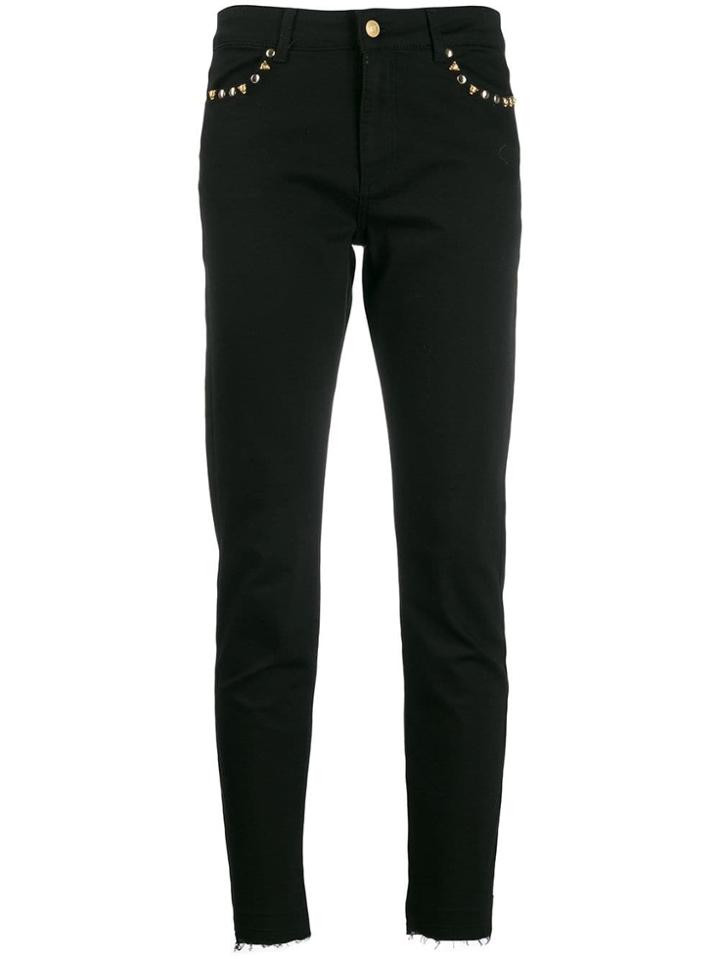Escada Sport Distressed-hem Skinny Jeans - Black