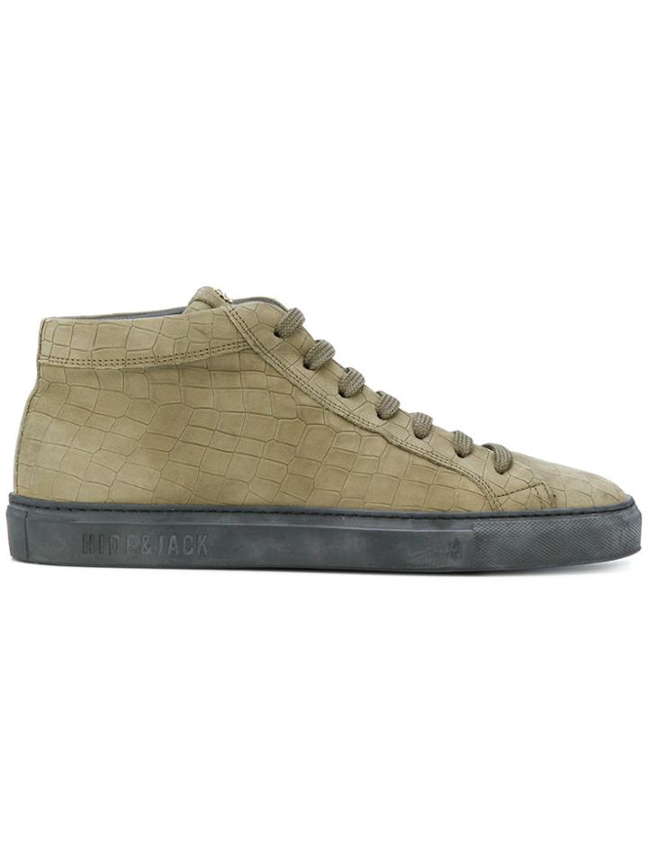 Hide & Jack Crocodile Print Sneakers - Green