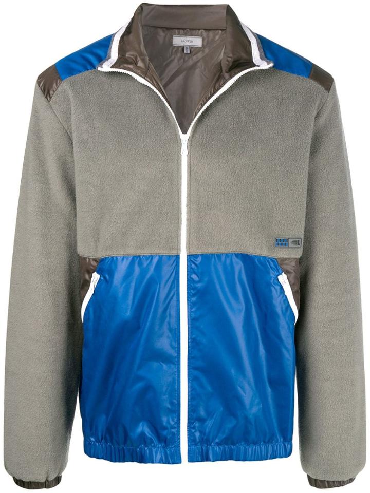 Lanvin Panelled Fleece Jacket - Grey