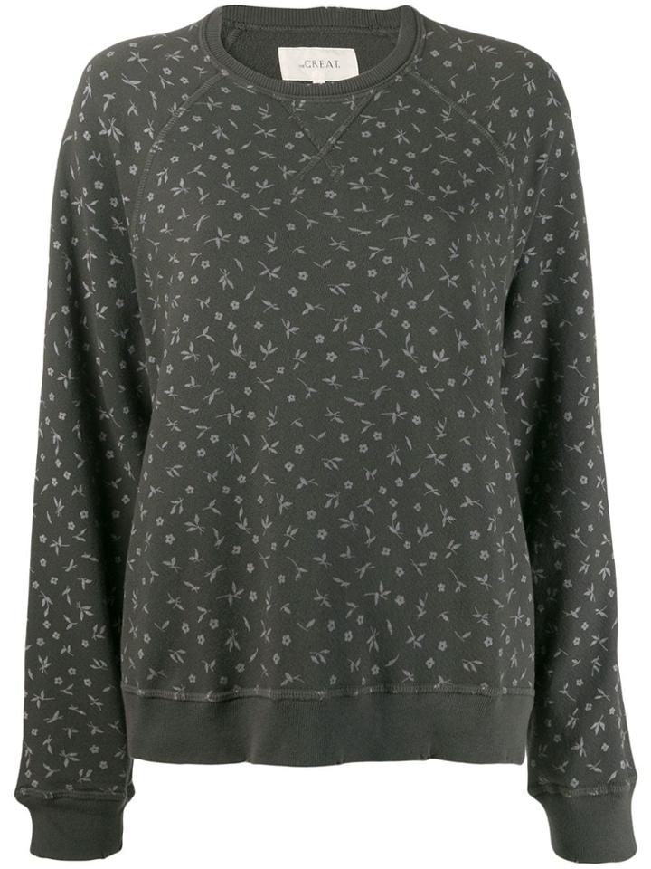 The Great. Floral Print Sweatshirt - Grey