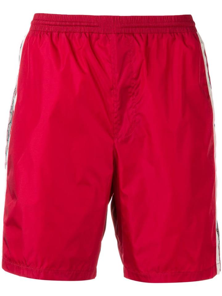 Gucci Gg Supreme Logo Swim Shorts - Red