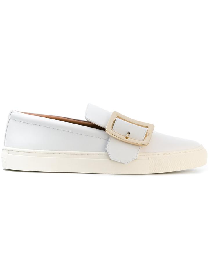 Bally Buckled Front Slip-on Sneakers - White