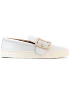 Bally Buckled Front Slip-on Sneakers - White