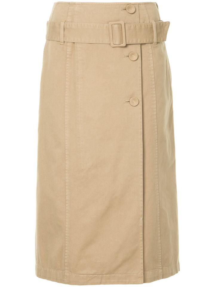 Cityshop Belted A-line Skirt - Brown