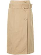 Cityshop Belted A-line Skirt - Brown