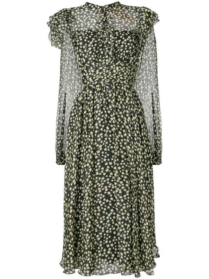 Nº21 Star Print Ruffle Dress - Black