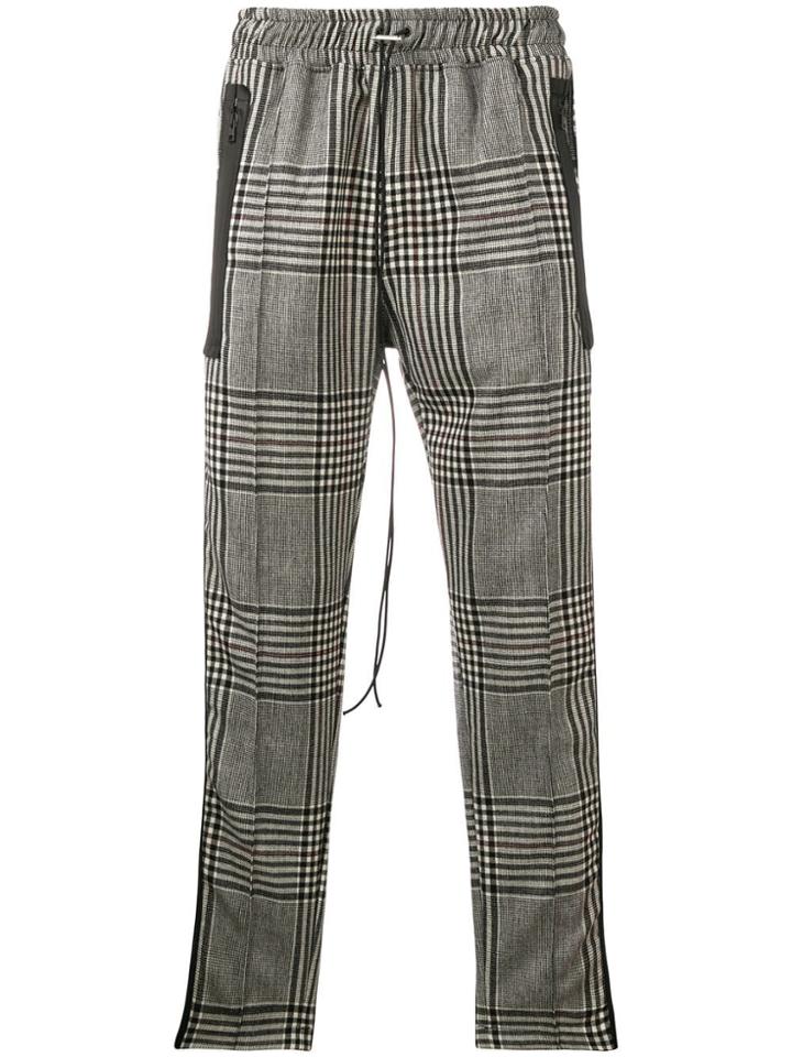 Represent Checked Straight Leg Trousers - Black