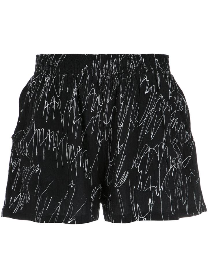 Uma Raquel Davidowicz Printed Wide Shorts - Black
