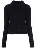 Grey Jason Wu Cutaway Collar Jumper, Women's, Size: Xs, Blue, Merino