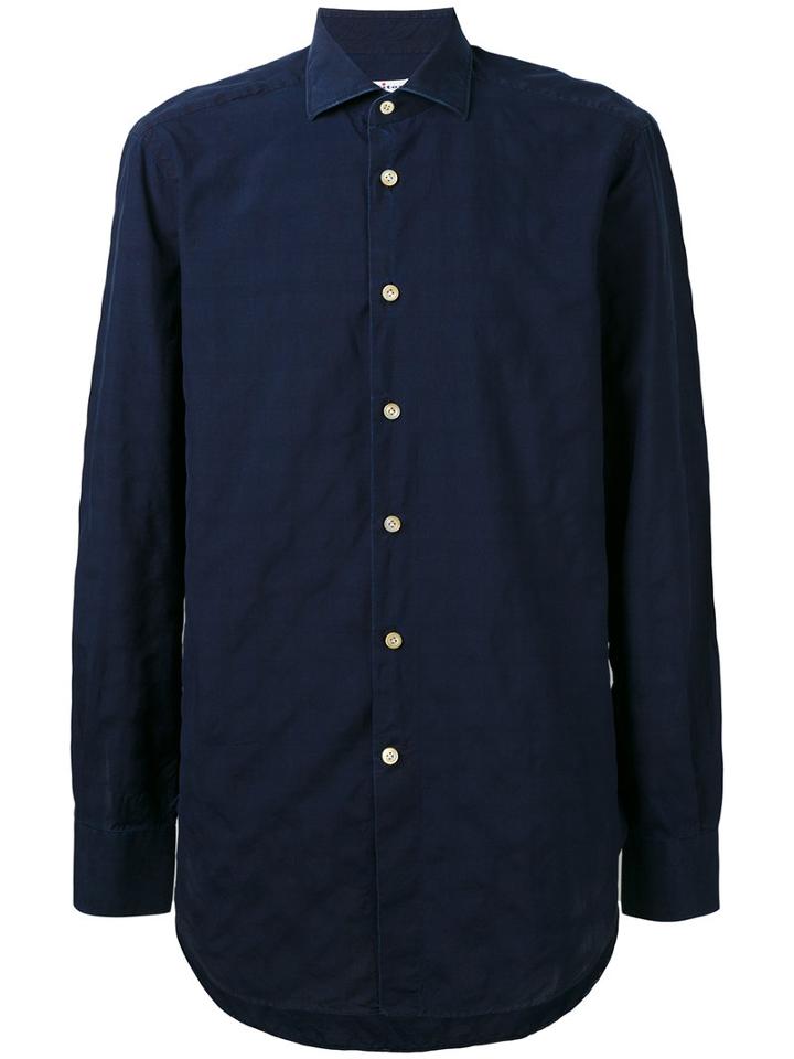 Kiton - Plain Shirt - Men - Cotton - 45, Blue, Cotton