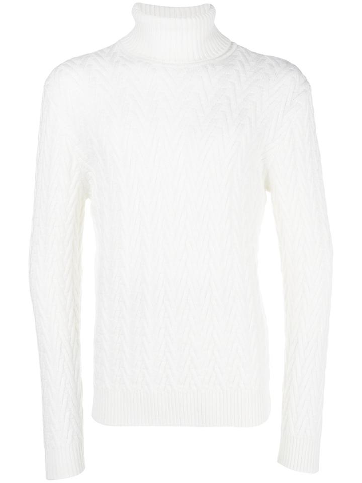 Eleventy Chevron Knit Jumper - White