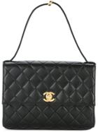 Chanel Vintage Flat Quilted Tote - Black