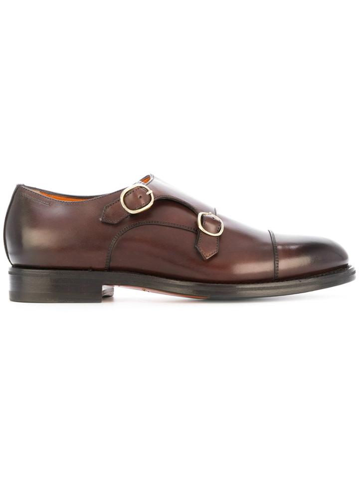 Santoni Classic Monk Shoes - Brown