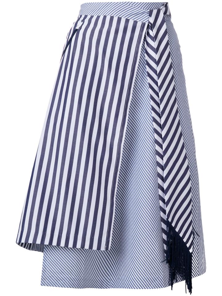 House Of Holland Striped Wrap Skirt - Blue