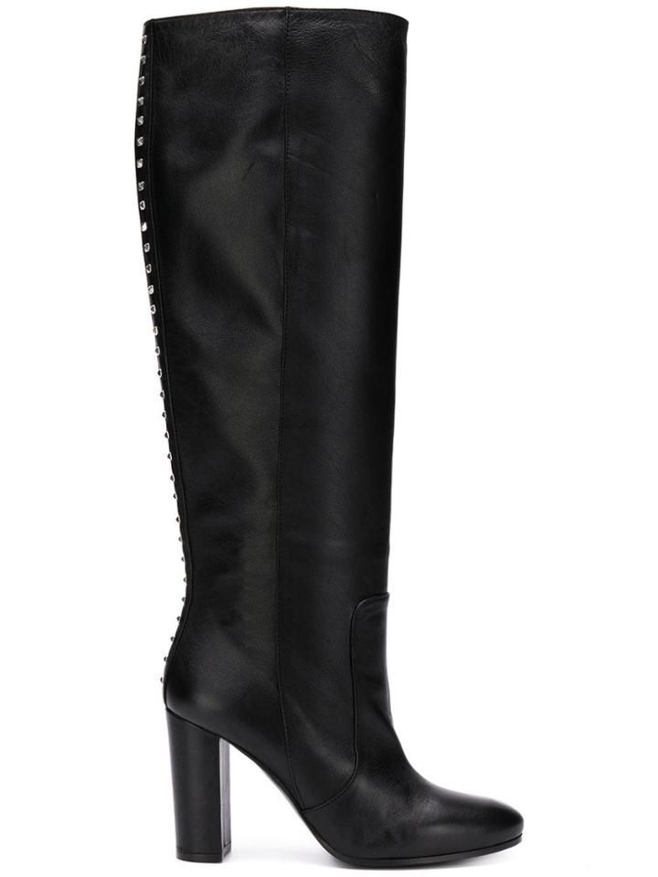 Via Roma 15 Studded Spine Knee Boots - Black