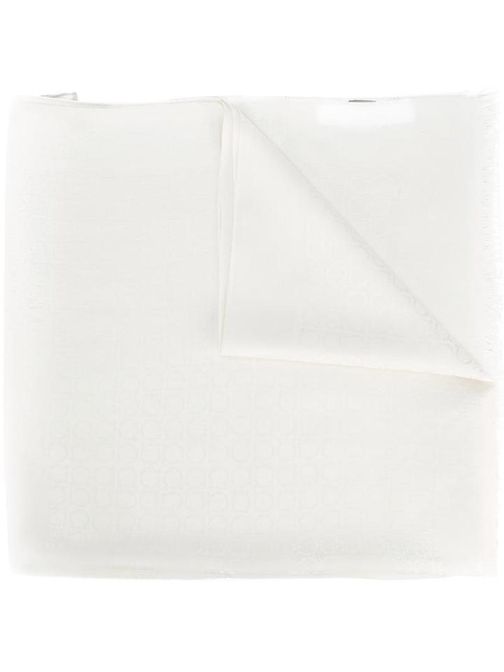 Salvatore Ferragamo 'st Gannew' Scarf, Women's, White, Silk/wool