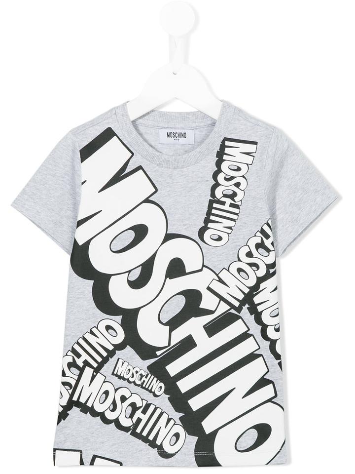 Moschino Kids Logo Print T-shirt, Boy's, Size: 6 Yrs, Grey