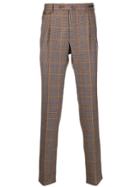 Pt01 Tailored Plaid Trousers - Brown