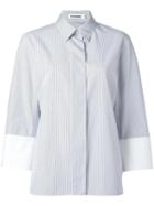 Jil Sander Poplin Stripe Shirt, Women's, Size: 34, White, Cotton