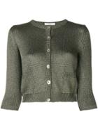 Charlott Front Fastened Fitted Knitted Cardigan - Green