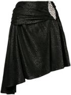 Dodo Bar Or Leopard Print Asymmetric Skirt - Black