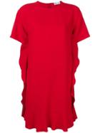 Red Valentino Ruffle Detail Satin Dress