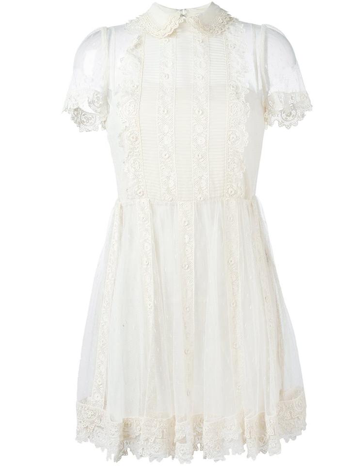 Red Valentino Lace Dress, Women's, Size: 42, Nude/neutrals, Polyester/silk