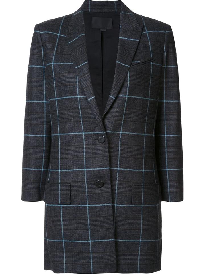 Alexander Wang Checked Blazer, Women's, Size: 2, Blue, Polyester/viscose/wool