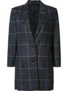Alexander Wang Checked Blazer, Women's, Size: 2, Blue, Polyester/viscose/wool