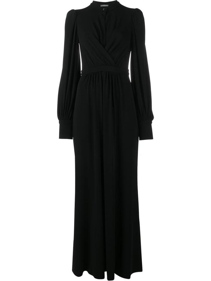 Alexander Mcqueen Long Wrap Dress, Women's, Size: 44, Black, Viscose/spandex/elastane