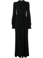Alexander Mcqueen Long Wrap Dress, Women's, Size: 44, Black, Viscose/spandex/elastane