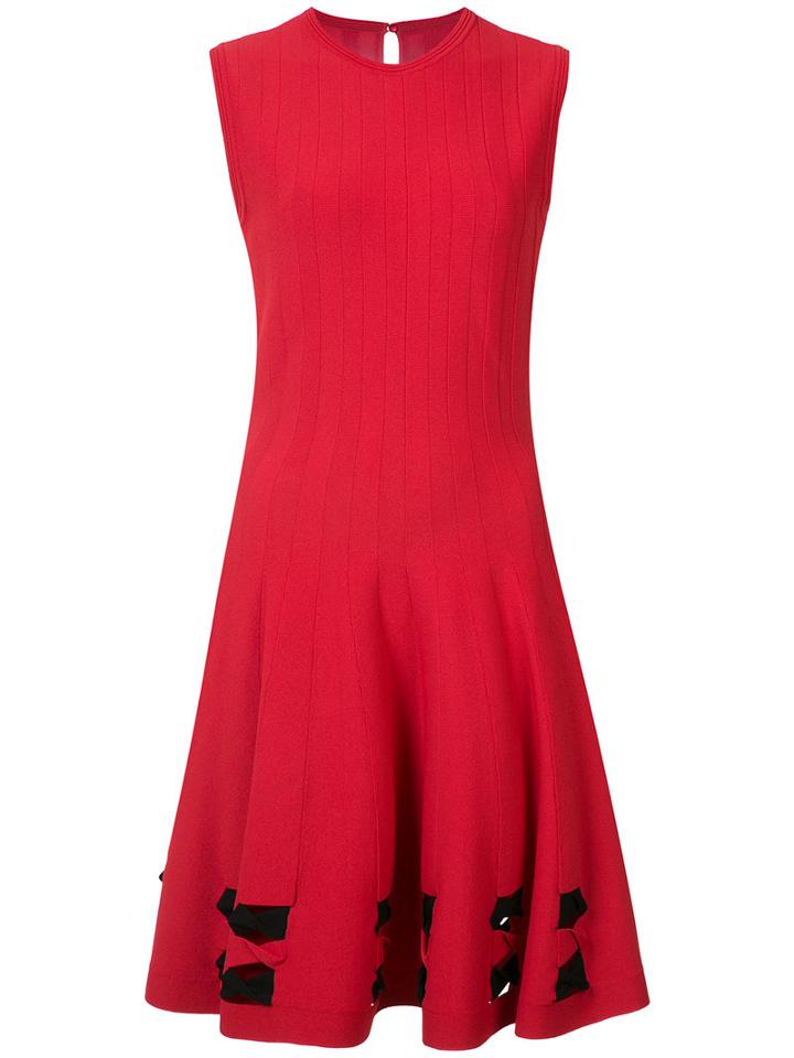 Alexander Mcqueen - Bow Detail Dress - Women - Polyester/viscose - M, Red, Polyester/viscose