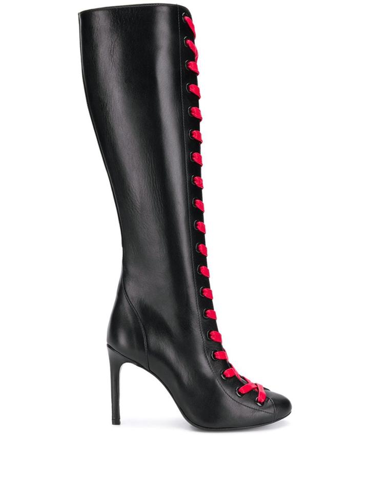 Maison Ernest Bagarre Patent Lace Up Boots - Black