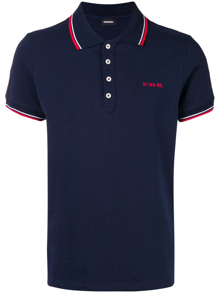 Diesel Contrast Logo Polo Shirt - Blue