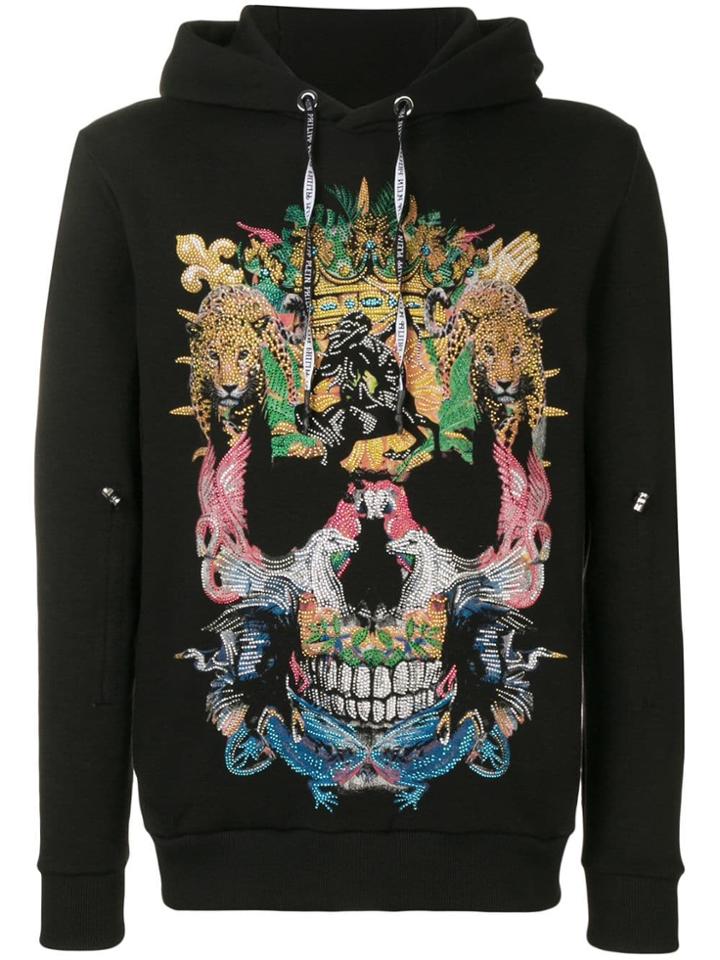 Philipp Plein Aloha Skull Hoodie - Black