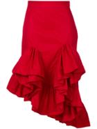 Marques'almeida Asymmetric Flounce Skirt - Red