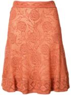 Roberto Cavalli - Floral Print Skirt - Women - Silk/spandex/elastane - 38, Yellow/orange, Silk/spandex/elastane