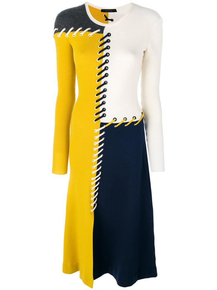 Cédric Charlier Knitted Patchwork Dress - Multicolour