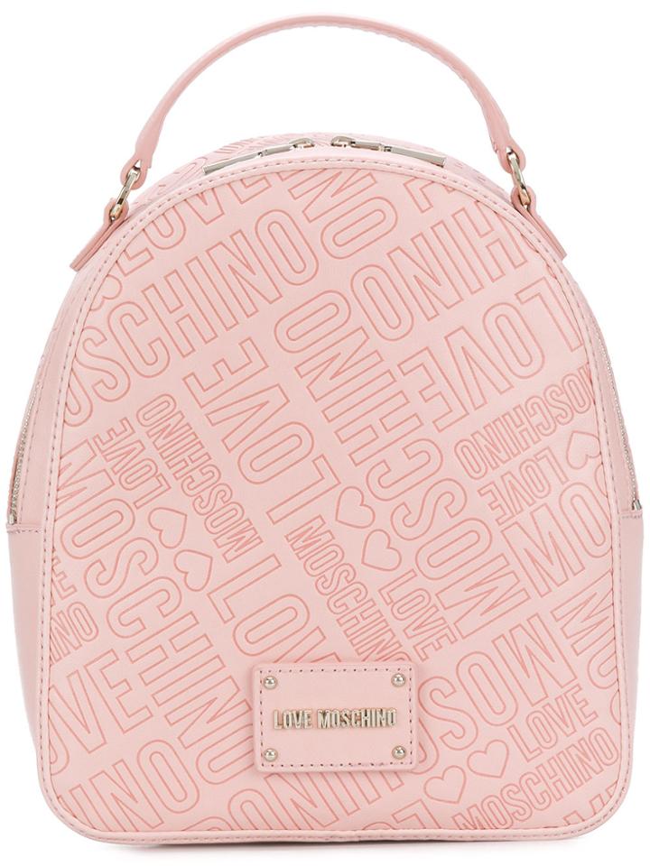 Love Moschino Embossed Logo Mini Backpack - Pink & Purple