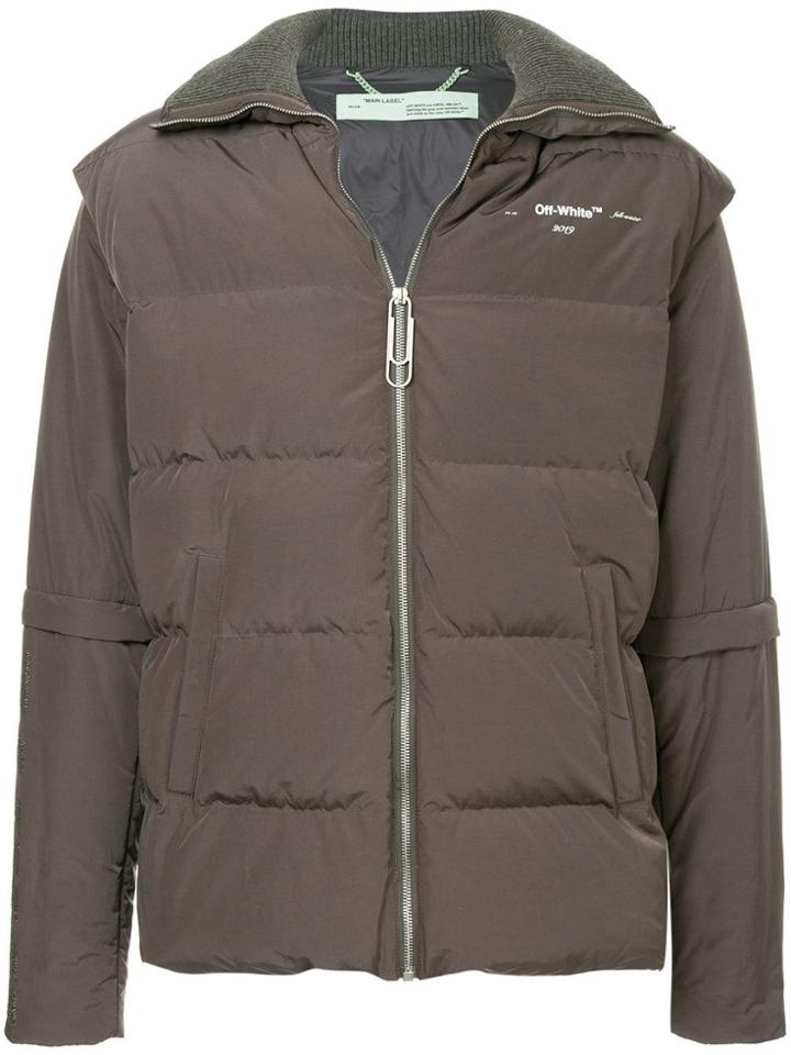 Off-white Padded Removable Sleeve Jacket - Grey