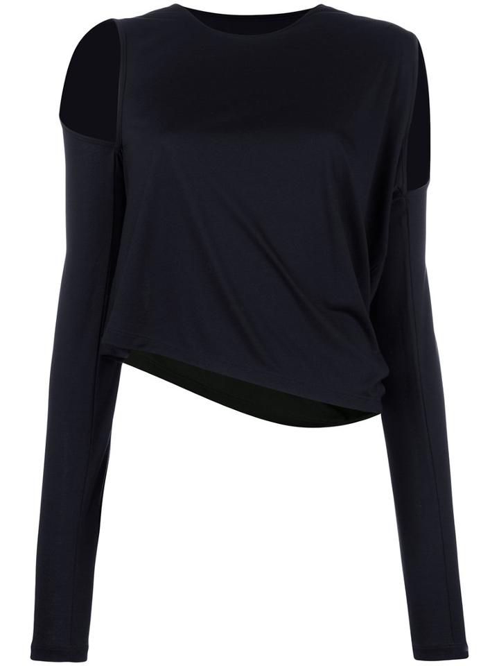 Mm6 Maison Margiela Cut-out Sweater, Women's, Size: Xs, Black, Polyester/viscose