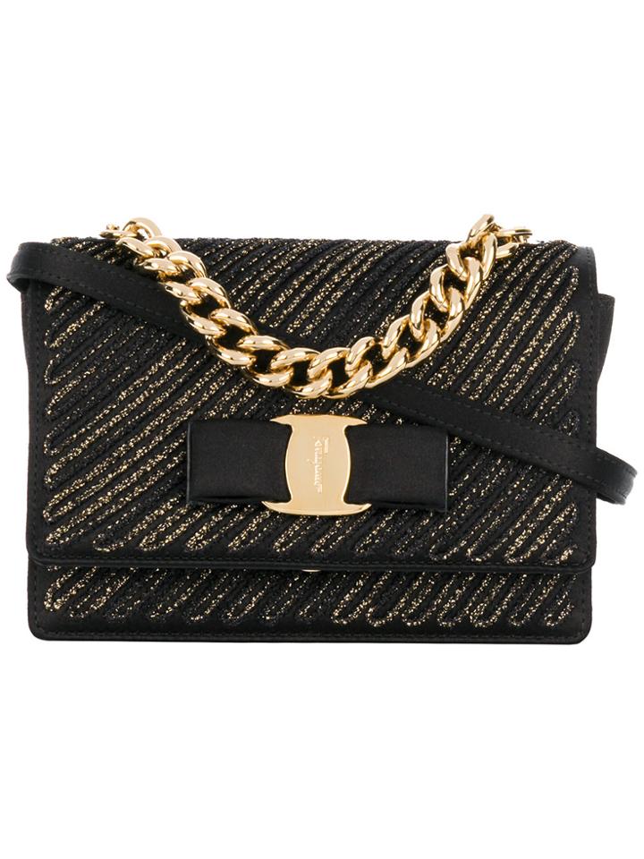 Salvatore Ferragamo Vara Flap Bag - Black